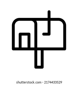 icono de cuadro de correo o logotipo símbolo de signo aislado ilustración vectorial - iconos vectoriales de estilo negro de alta calidad
