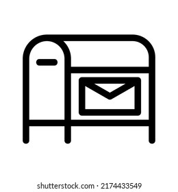 E-Mail-Box-Symbol oder Logo einzeln auf Zeichensymbolen, Vektorgrafik - hochwertige Vektorsymbole in schwarzem Stil
