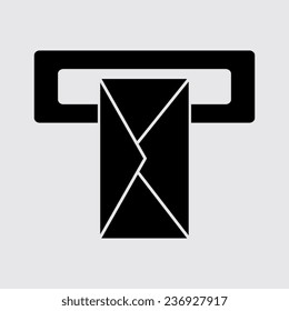 Mail box icon  on a grey background
