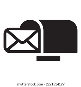 Icono del cuadro de correo. Post office, ilustración vectorial de buzón