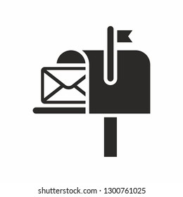 Mail box icon. Post box. PO box. Letter box.