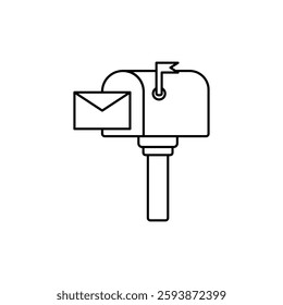 Mail box icon. Post box. PO box. Letter box., simple flat style, logo template sign symbol vector illustration pictogram, for ui or ux isolated on white for mobile app, editable