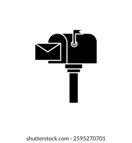 Mail box icon. Post box. PO box. Letter box., simple flat style, logo template sign symbol vector illustration pictogram, for ui or ux isolated on white for mobile app, editable