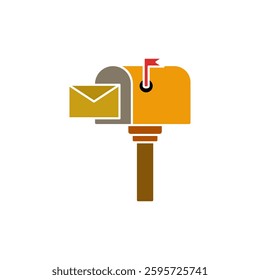 Mail box icon. Post box. PO box. Letter box., simple flat style, logo template sign symbol vector illustration pictogram, for ui or ux isolated on white for mobile app, editable