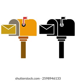 Mail box icon. Post box. PO box. Letter box., simple flat style, logo template sign symbol vector illustration pictogram, for ui or ux isolated on white for mobile app, editable