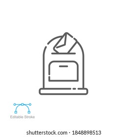 Mail Box Icon. Postbox Letter With An Envelope On The Cover Symbol. Inbox, Notification. Visualized Of Postage. Postal Line. Editable Stroke. Vector Illustration. Design On White Background. EPS 10