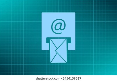 Mail box icon with shadow