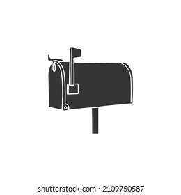 Mail Box Icon Silhouette Illustration. Communication Address Vector Graphic Pictogram Symbol Clip Art. Doodle Sketch Black Sign.