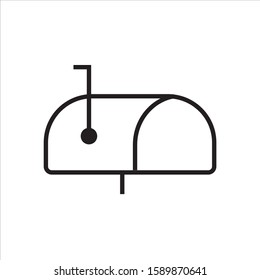 Mail box icon symbol flat design vector black and white