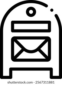 mail box icon. Thin Linear Style Design Isolated On White Background