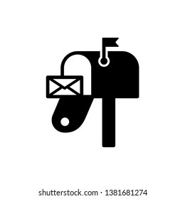 mail box icon in trendy flat design, post box icon 