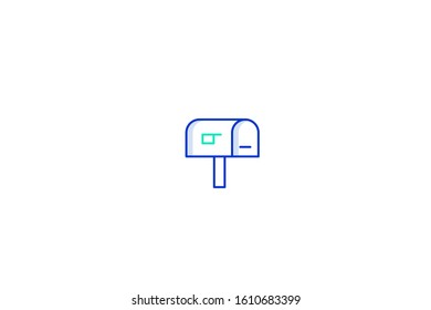 Mail box icon in trendy flat style isolated on white background vector illustration