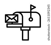 mail box icon vector design - high quality outline style