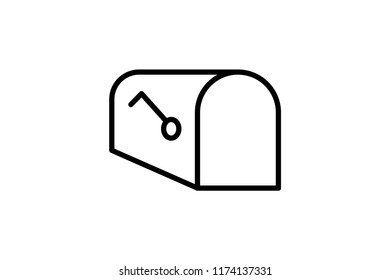 Mail box icon vector illustration. Editable Stroke. 128x128 Pixel Perfect.