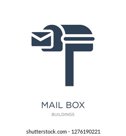 mail box icon vector on white background, mail box trendy filled icons from Buildings collection, mail box vector illustration