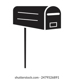 Vector del icono de la caja de correo sobre fondo blanco