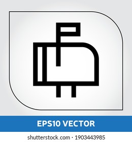 Mail box icon vector. Real estate icon in flat design. Eps 10 vector illustration.