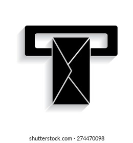 Mail box icon. vector with shadow