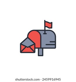 Mail box icon. vector.Editable stroke.linear style sign for use web design,logo.Symbol illustration.