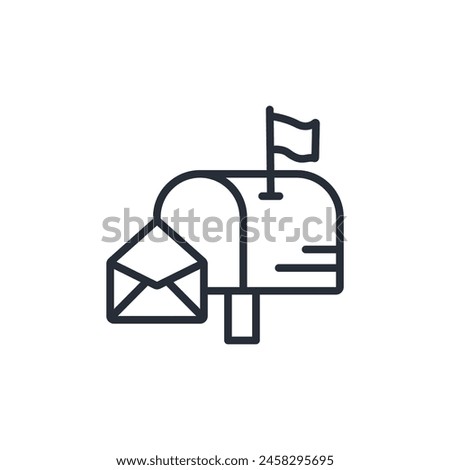 Mail box icon. vector.Editable stroke.linear style sign for use web design,logo.Symbol illustration.