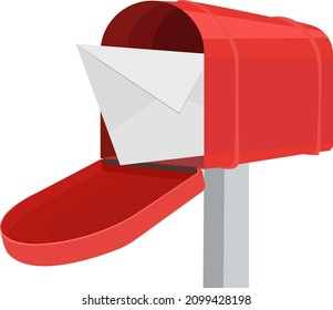 Mail in the box, illustration, vector on a white background.