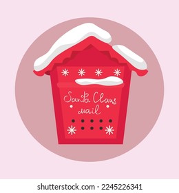 Mail box for letters to Santa on pink background