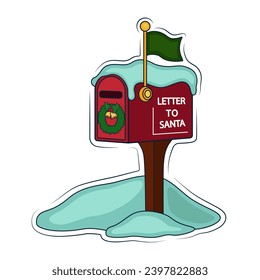 Cuadro de correo para las letras a Santa sobre fondo blanco