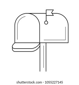 E-Mail-Box-Symbol einzeln auf weißem Hintergrund. Vektorsymbol des Postfachs für Infografik, Website oder App.