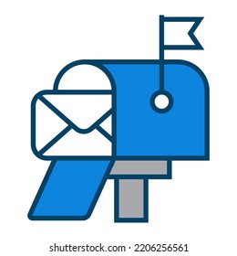 Mail box line icon. Post office, Mailbox outline vector illustration