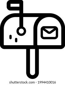 Mail Box line icon - vector