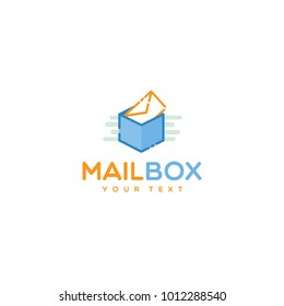 mail box logo simple icon flat vector mbe style