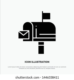 Mail, Box, Message, Email solid Glyph Icon vector
