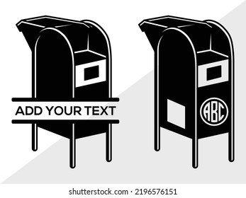 Mail Box Monogram SVG Printable Vector Illustration