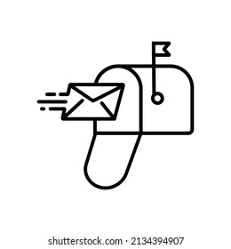 Umrisssymbol für das Postfach. Hochwertige Vektorsymbole mit schwarzem Stil