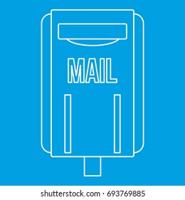 Mail box post icon blue outline style isolated vector illustration. Thin line sign