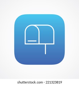 Mail Box Post sign pictogram. Vector symbol icon. Simple flat metro design style. ESP10