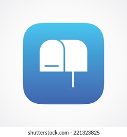 Mail Box Post sign pictogram. Vector symbol icon. Simple flat metro design style. ESP10