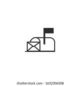 mail box postal Icon template color editable. mail boxsymbol vector sign isolated for graphic and web design.