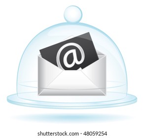 Icono de concepto de protección de buzón de correo. Ilustración vectorial.