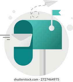 Caixa De Correio Enviando Ilustração De Entrega E Recebimento