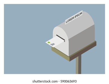 mail box simple isometric illustration