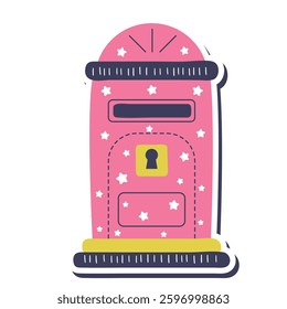 Mail box sticker isolated cartoon illustration on the white background