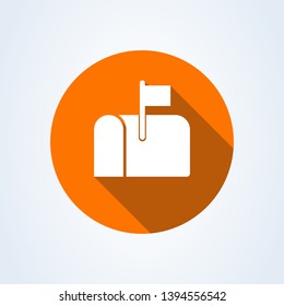 mail box symbol flat style. Vector illustration icon isolated on white background. 