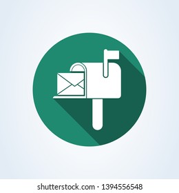 mail box symbol flat style. Vector illustration icon isolated on white background. 