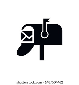 mail box symbol flat style. Vector illustration icon isolated on white background.