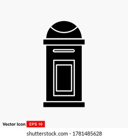 Mail box symbol flat style. Vector illustration icon isolated on white background.