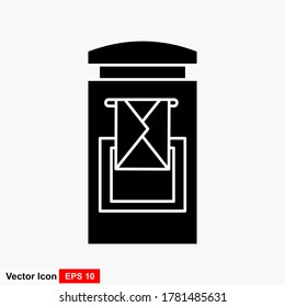 Símbolo de cuadro de correo de estilo plano. Icono de ilustración de vector aislado en fondo blanco.