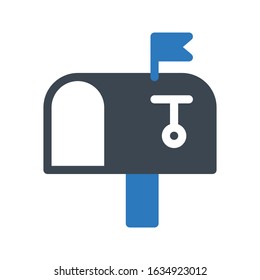 mail box vector glyph  color icon  