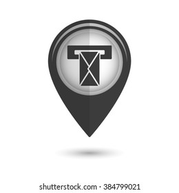 Mail box - vector icon;  black map pointer
