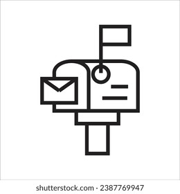 mail box vector icon line new